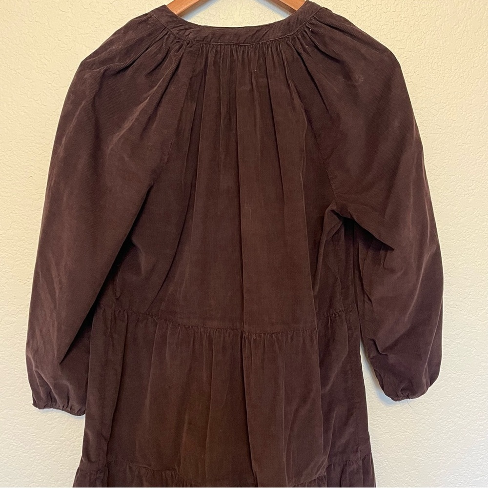 Sonoma Brown Corduroy Long Sleeve Tiered Waist Dress Women's Small - Picture 8 of 11